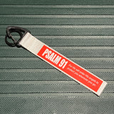 PSALM 91 White Wrist strap keychain