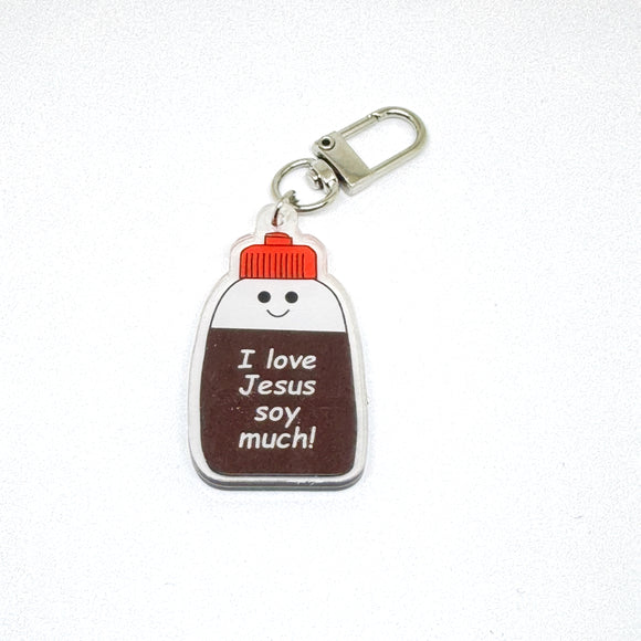 I Love Jesus Soy Much Keychain Charm