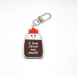 I Love Jesus Soy Much Keychain Charm