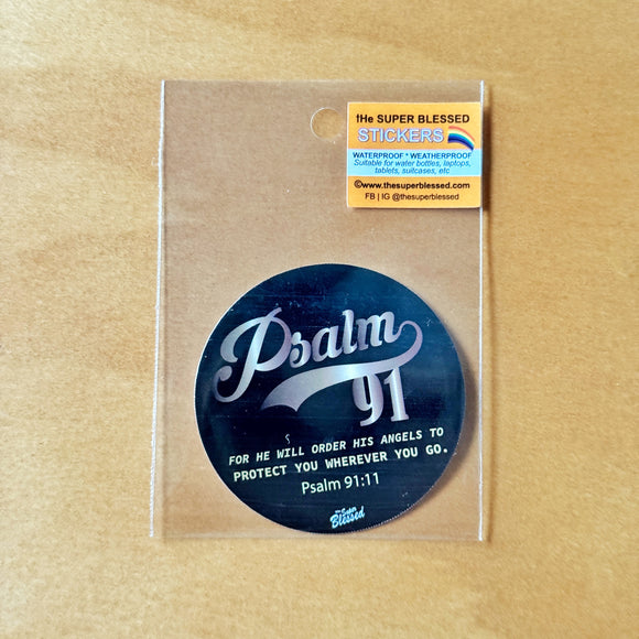 Psalm 91:11 Christian Waterproof Sticker
