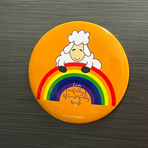 Magnet Sheep on Rainbow- I am Fearfully & Wonderfully Made