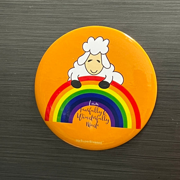 Magnet Sheep on Rainbow- I am Fearfully & Wonderfully Made