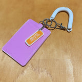 Beloved Child of God White Retractable Spring Coil Keychain with Pink Cardholder