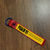Psalm 91 Red Wrist strap key ring