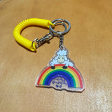 Rainbow Sheep I am fearfully & wonderfully made Yellow Retractable Spring Coil Keychain