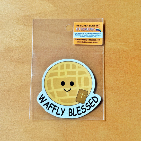 Waffly Blessed- Christian Waterproof Sticker