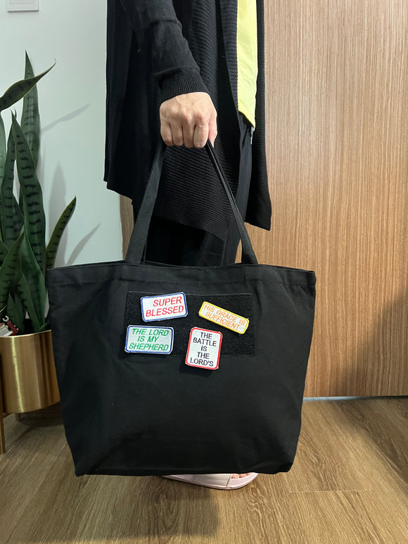Tote Bag Black Velcro Patch for Verse-It Velcro Morale Patch