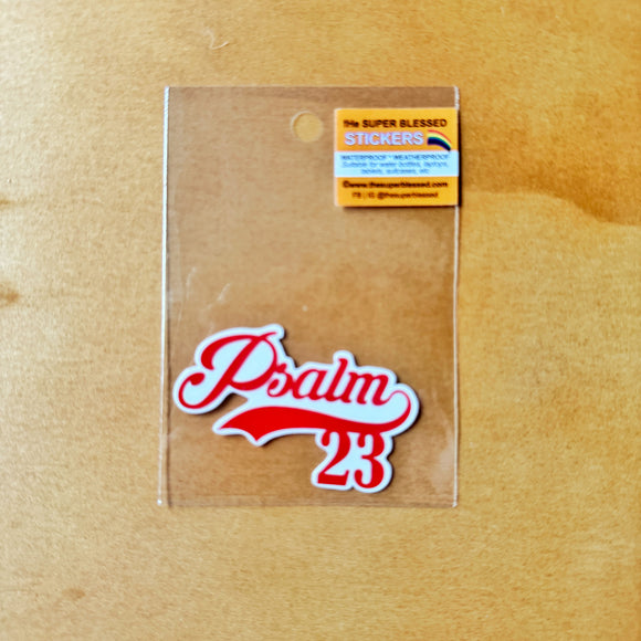 Psalm 23 Red Christian Waterproof Sticker