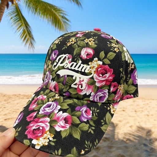 Psalm 23 Black Flora Cap