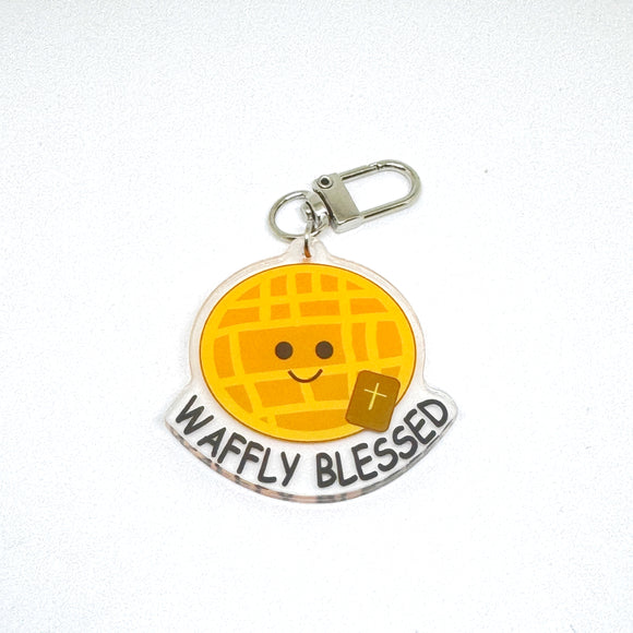 Waffly Blessed Keychain Charm