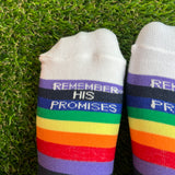REMEMBER HIS PROMISES RAINBOW Ankle Socks
