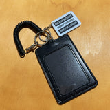 Greatly Blessed Highly Favoured Deeply Loved Black Retractable Spring Coil Keychain with Black Cardholder
