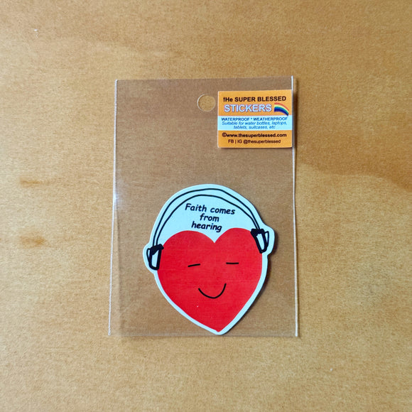 Hearing Heart Christian Waterproof Sticker