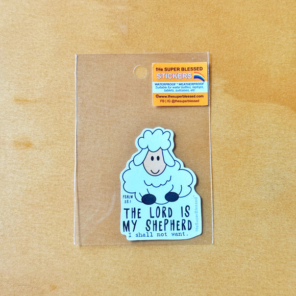 The Lord is My Shepherd Sheep Christian Waterproof Sticker