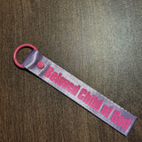 Beloved Child of God Purple Wrist strap key ring