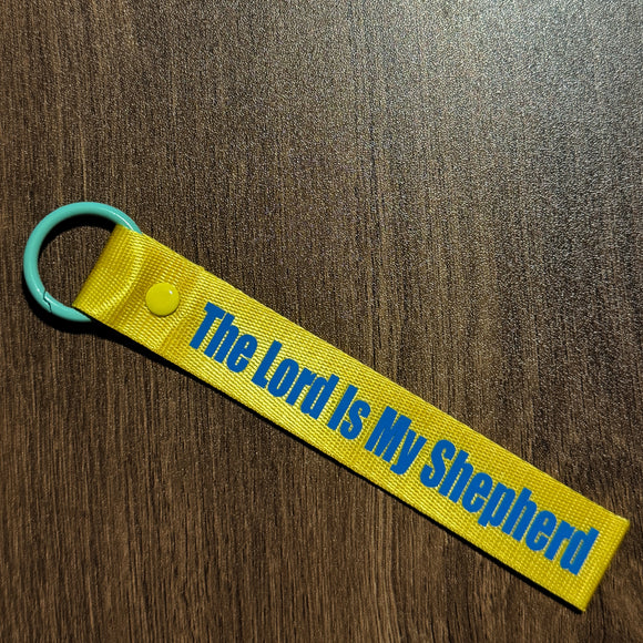 The Lord is My Shepherd Yellow Wrist strap key ring