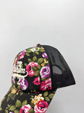 Psalm 23 Black Flora Trucker Cap