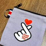 Jesus Loves You Coin Pouch with Key Ring