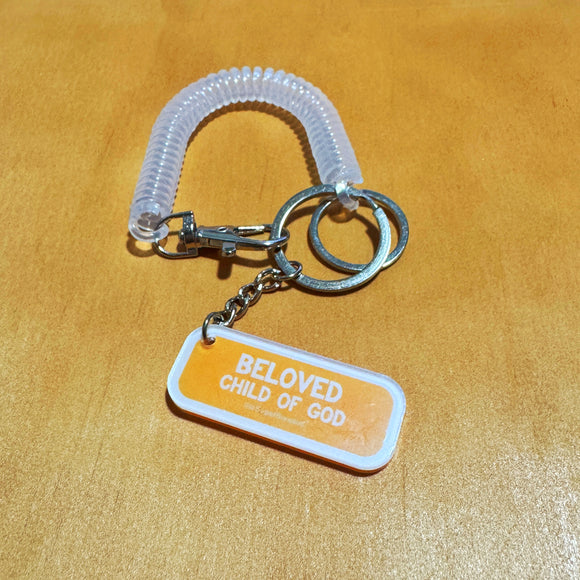 Beloved Child of God Translucent Retractable Spring Coil Keychain