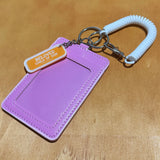 Beloved Child of God White Retractable Spring Coil Keychain with Pink Cardholder