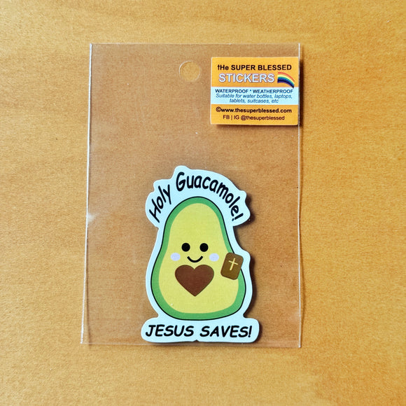 Holy Guacamole! Jesus Saves- Christian Waterproof Sticker