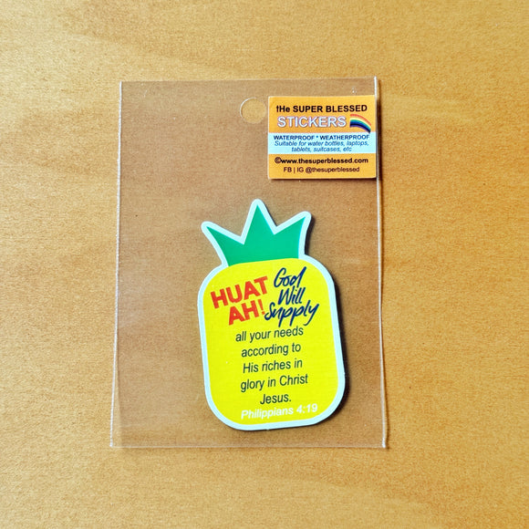 Huat Ah! God Will Supply- Christian Waterproof Sticker