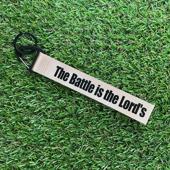 The Battle is the Lord’s khaki Wrist strap keychain