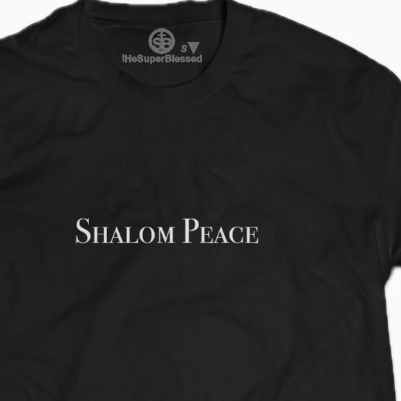Shalom Peace black unisex Tshirt