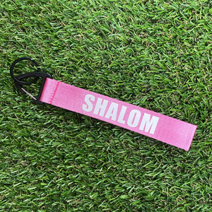 SHALOM Pink Wrist strap keychain