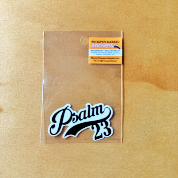 Psalm 23 Black Christian Waterproof Sticker