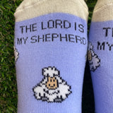 The Lord is My Shepherd Sheepish purple Ankle Socks