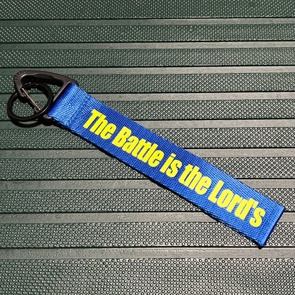 The Battle is the Lord’s Blue Wrist strap keychain
