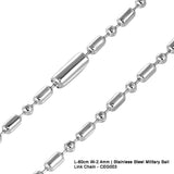 Stainless Steel 2-Part Cut-out Fleur De Lis Cross Tag Pendant - PLY606