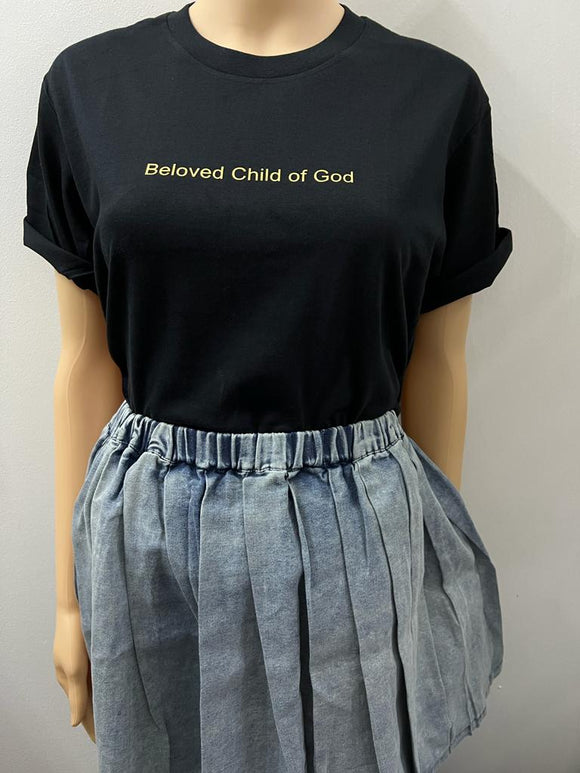 Gold Beloved Child of God unisex Tshirt black