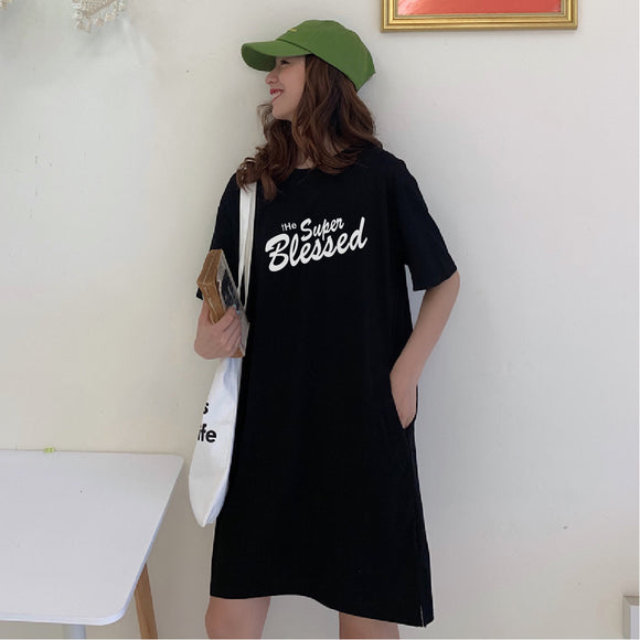 The Super Blessed Black Tshirt Dress