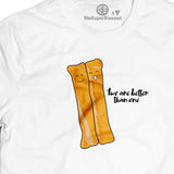 YOUTIAO- Two are Better than One white unisex Tshirt - “The Super Blessed Hawker” Series