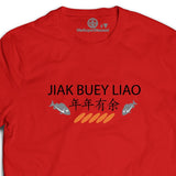 Jiak Buey Liao red unisex Tshirt - “I am A Singaporean Christian Lah!” Series