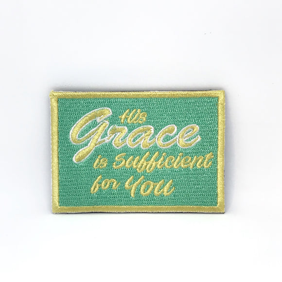 His Grace is Sufficient for you Verse-It Velcro Morale Patch