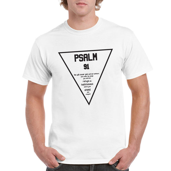 Psalm 91 Refuge - White Unisex Tshirt