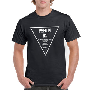 Psalm 91 Refuge - Black unisex Tshirt